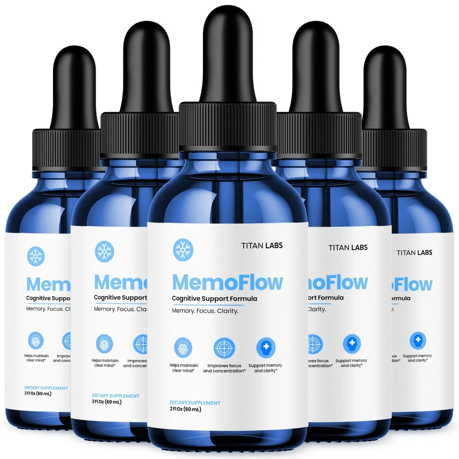 Five bottles of MemoFlow